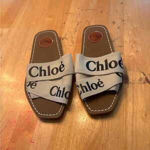 Chloé Beige Slide Sandals